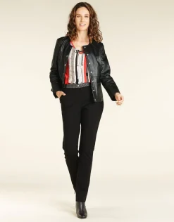 Christine Laure Ajustés|Pantalons*Pantalon noir chevrons