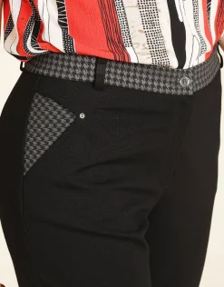 Christine Laure Ajustés|Pantalons*Pantalon noir chevrons