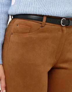 Christine Laure Slims|Pantalons*Pantalon suédine marron