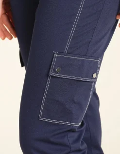 Christine Laure Ajustés|Pantalons*Pantalon treillis bleu