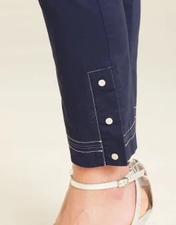 Christine Laure Ajustés|Pantalons*Pantalon treillis bleu