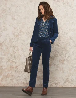 Christine Laure Droits|Pantalons*Pantalon velours bleu