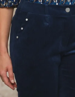 Christine Laure Droits|Pantalons*Pantalon velours bleu