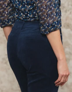 Christine Laure Droits|Pantalons*Pantalon velours bleu