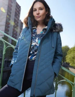 Christine Laure Doudounes|Parkas*Parkas bleu à capuche