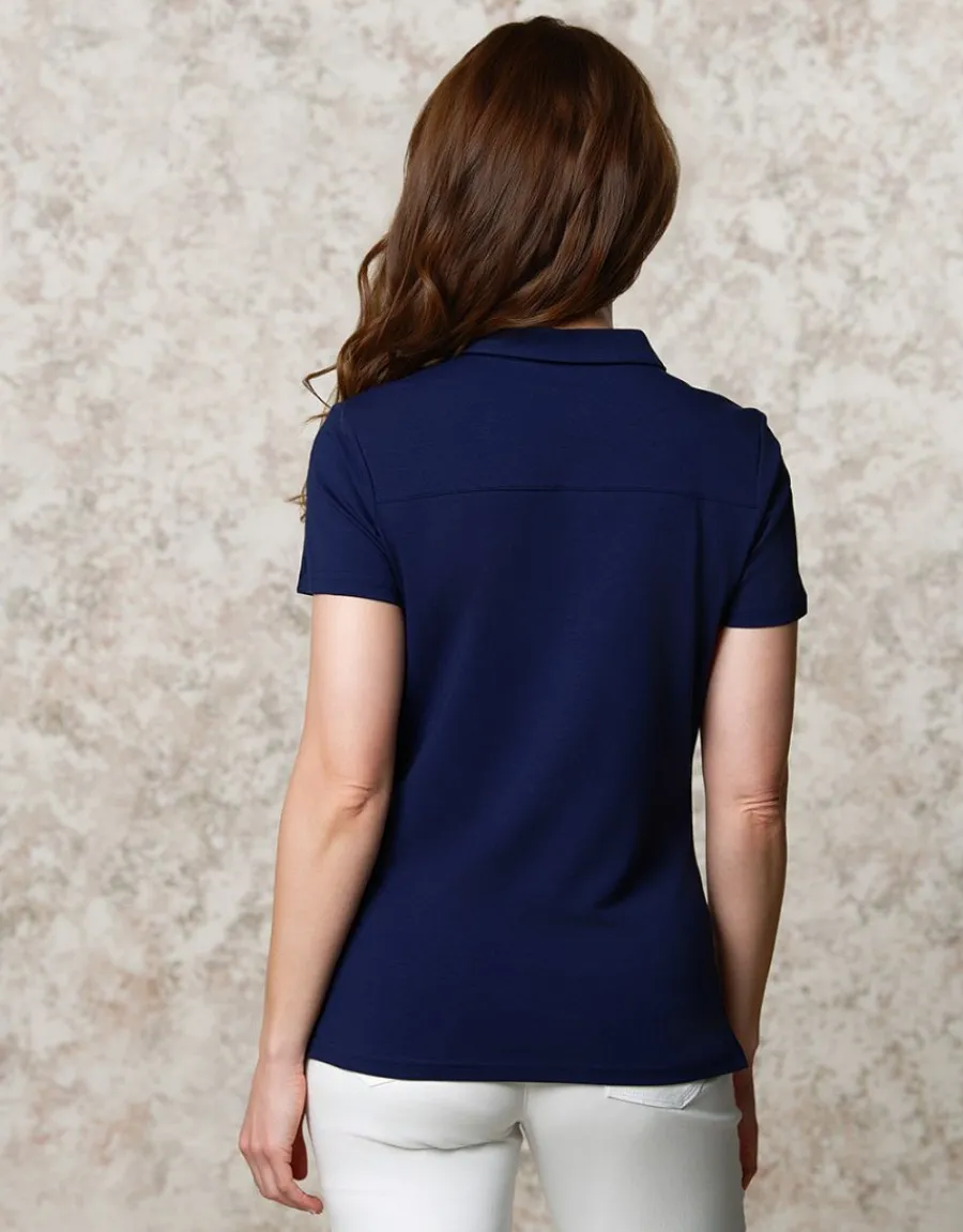 Christine Laure T-shirts|Hauts*Polo coton bleu marine