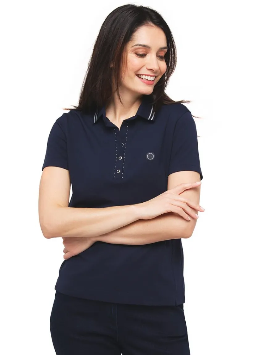 Christine Laure T-shirts|Hauts*Polo coton bleu marine