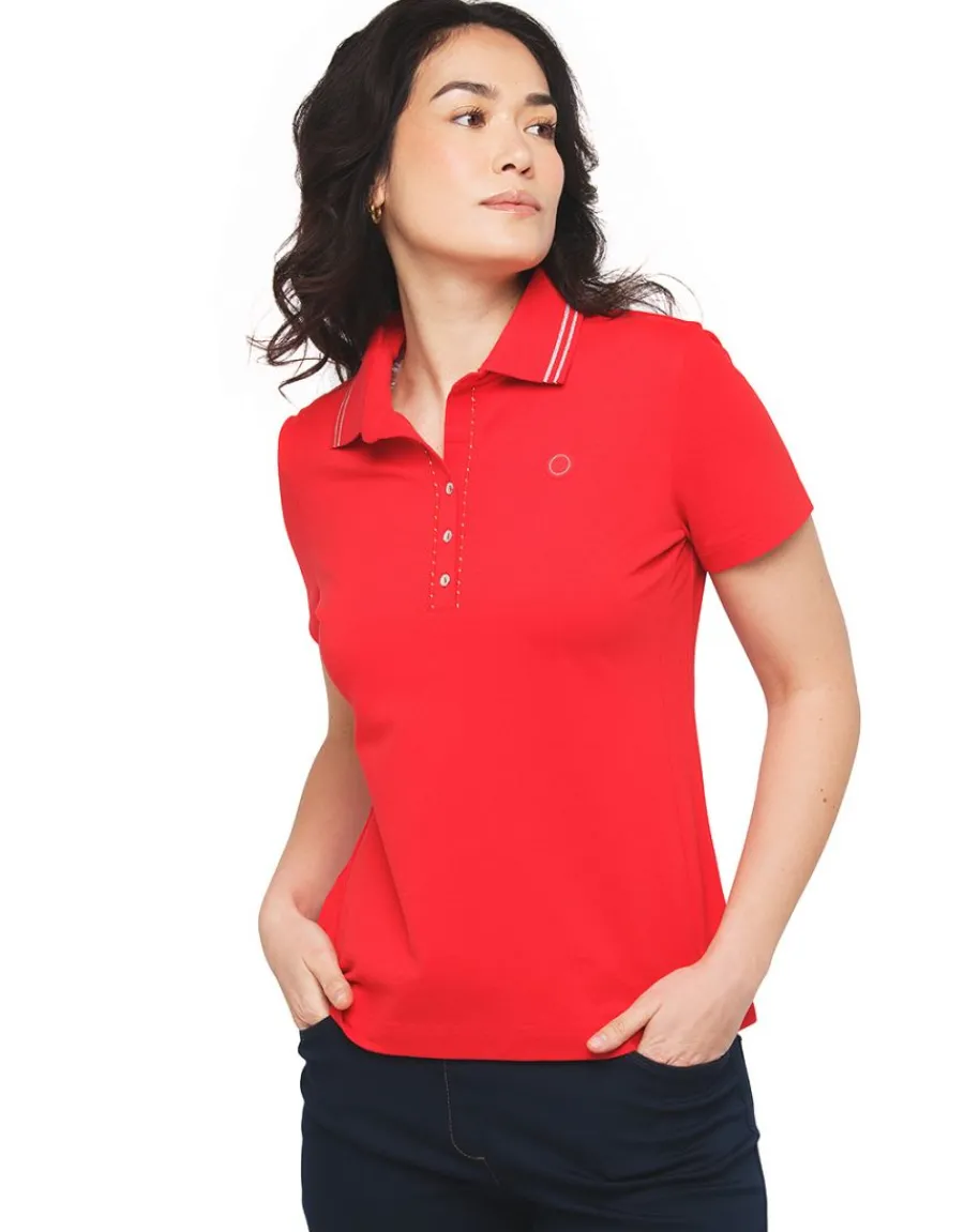 Christine Laure T-shirts|Hauts*Polo rouge coton
