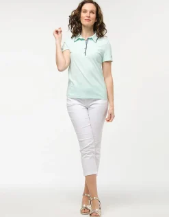 Christine Laure T-shirts|Hauts*Polo vert d'eau coton