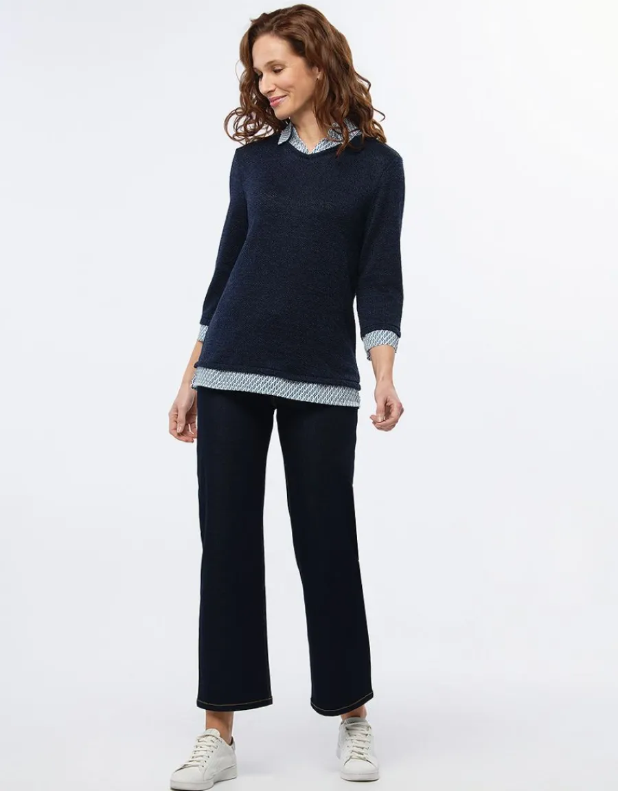 Christine Laure Pulls|Maille*Pull 2 en 1 marine