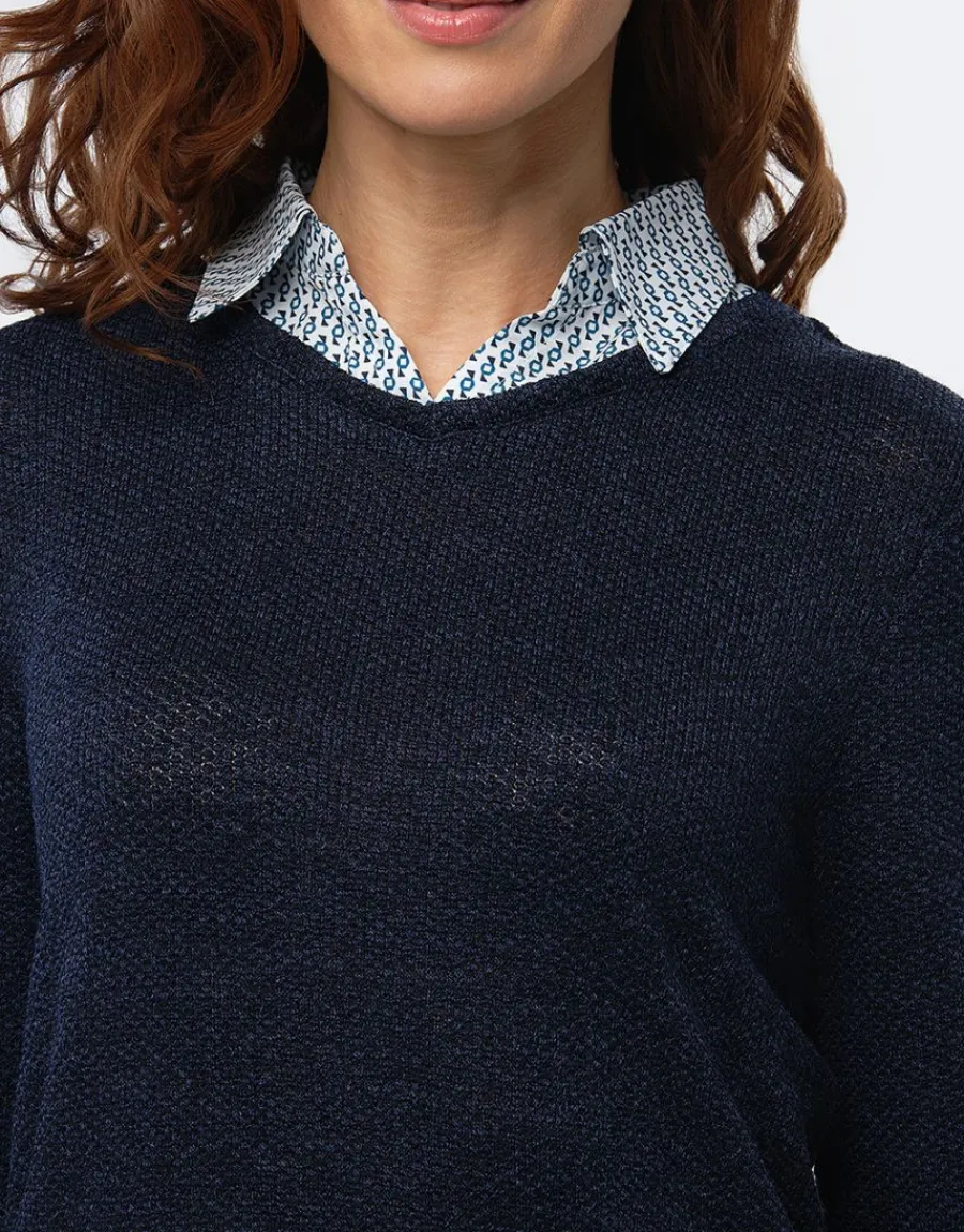 Christine Laure Pulls|Maille*Pull 2 en 1 marine