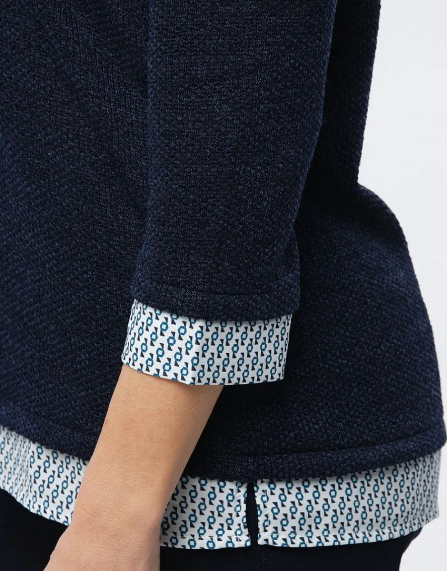 Christine Laure Pulls|Maille*Pull 2 en 1 marine