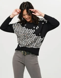 Christine Laure Pulls|Maille*Pull ample à chevrons