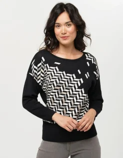 Christine Laure Pulls|Maille*Pull ample à chevrons
