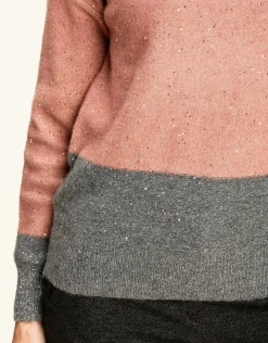 Christine Laure Pulls|Maille*Pull ample col roulé rose