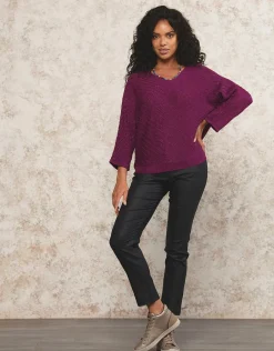 Christine Laure Pulls|Maille*Pull ample irisé violet