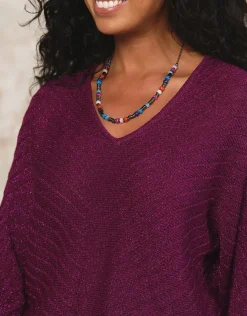 Christine Laure Pulls|Maille*Pull ample irisé violet