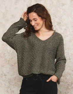 Christine Laure Pulls|Maille*Pull ample noir argenté