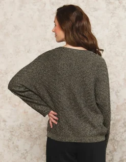 Christine Laure Pulls|Maille*Pull ample noir argenté