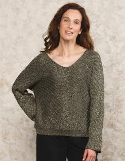 Christine Laure Pulls|Maille*Pull ample noir argenté