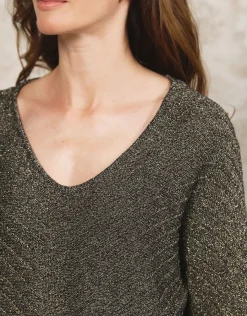 Christine Laure Pulls|Maille*Pull ample noir argenté