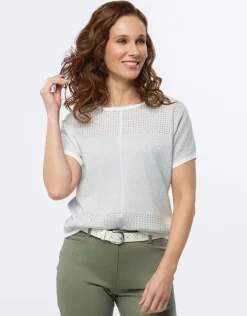 Christine Laure Pulls|Maille*Pull argent manche courte