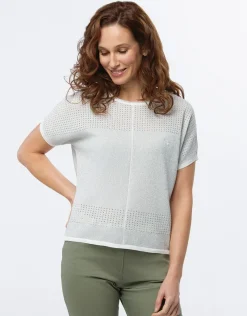 Christine Laure Pulls|Maille*Pull argent manche courte