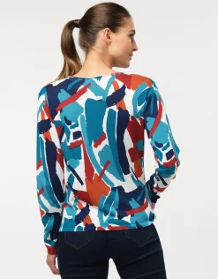 Christine Laure Pulls|Maille*Pull blanc à motifs