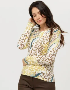 Christine Laure Pulls|Maille*Pull blanc à motifs