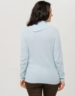 Christine Laure Pulls|Maille*Pull bleu laine cachemire