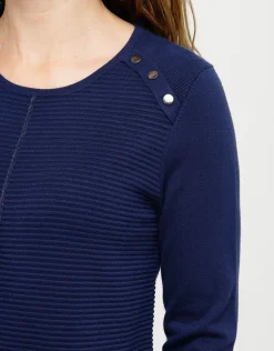 Christine Laure Pulls|Maille*Pull bleu marine rayures
