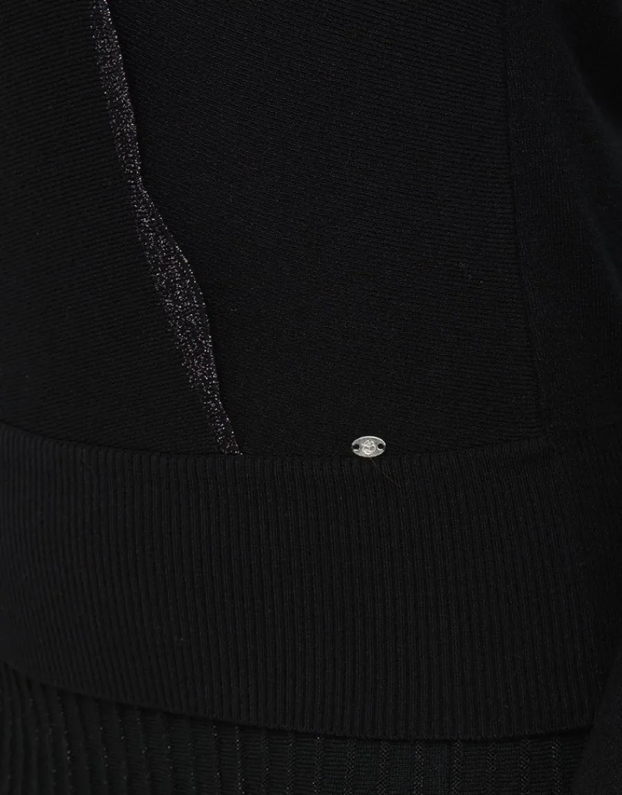 Christine Laure Pulls|Maille*Pull cache-coeur noir chi