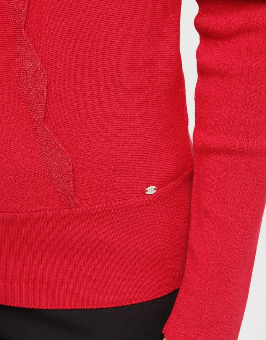 Christine Laure Pulls|Maille*Pull cache-coeur rouge