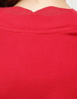 Christine Laure Pulls|Maille*Pull cache-coeur rouge