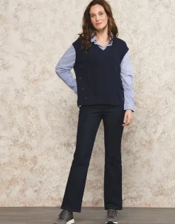 Christine Laure Pulls|Maille*Pull chemisier marine