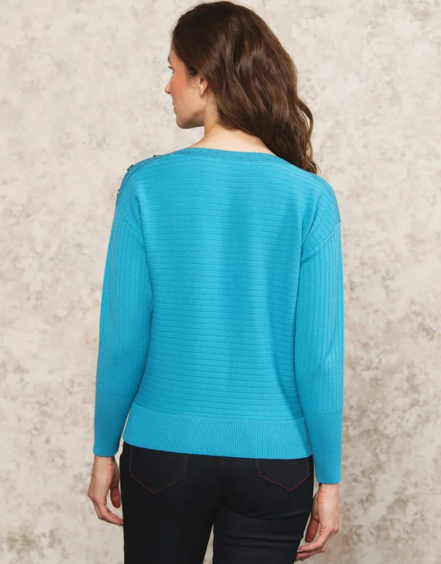 Christine Laure Pulls|Maille*Pull col bateau bleu
