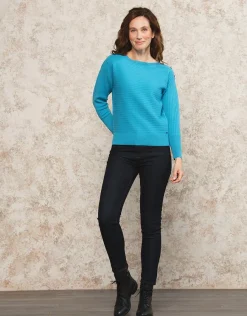 Christine Laure Pulls|Maille*Pull col bateau bleu