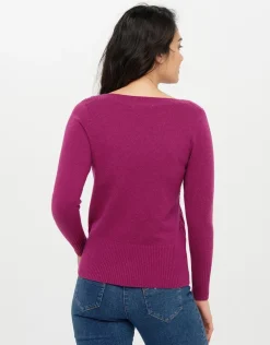 Christine Laure Pulls|Maille*Pull col bateau prune