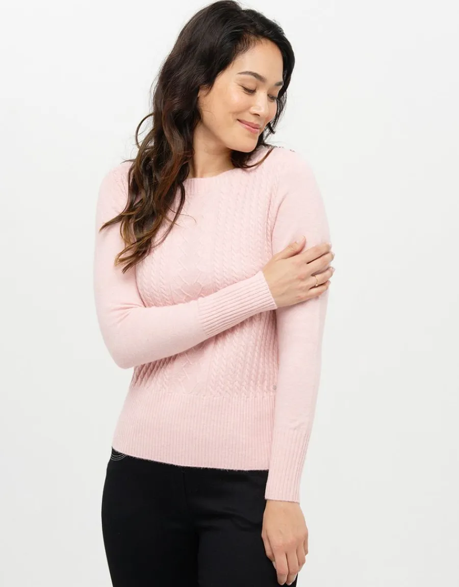 Christine Laure Pulls|Maille*Pull col bateau rose