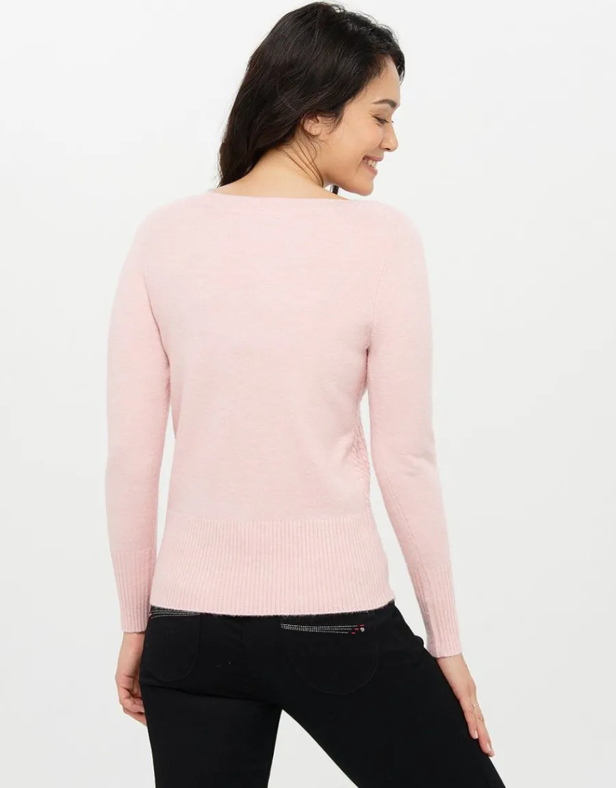 Christine Laure Pulls|Maille*Pull col bateau rose
