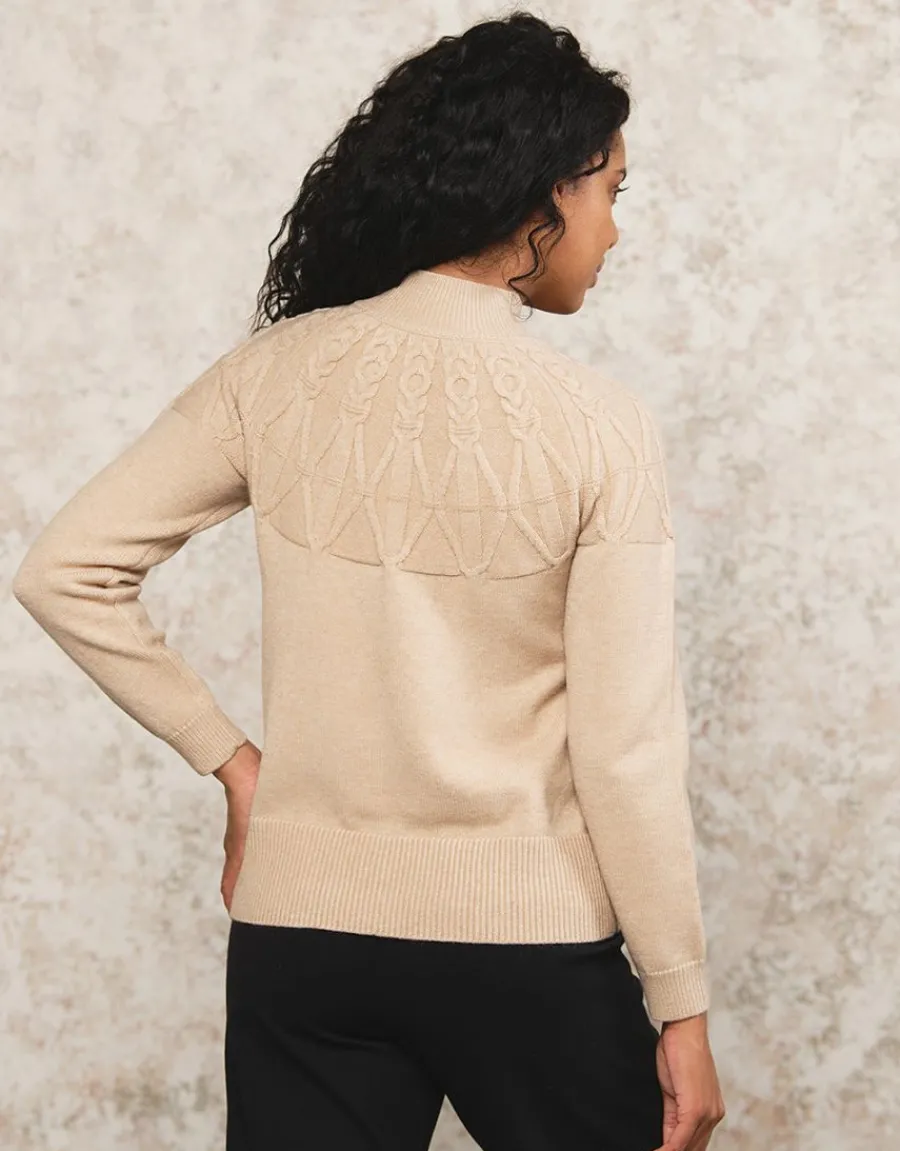 Christine Laure Pulls|Maille*Pull col montant beige