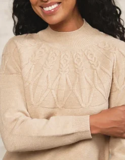 Christine Laure Pulls|Maille*Pull col montant beige