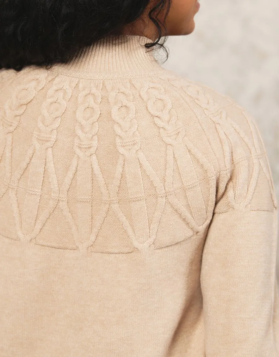 Christine Laure Pulls|Maille*Pull col montant beige