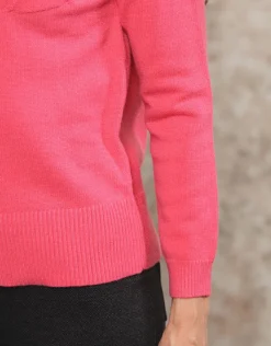 Christine Laure Maille|Pulls*Pull col montant rose