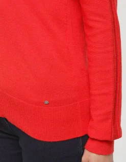 Christine Laure Pulls|Maille*Pull col polo rouge