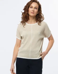 Christine Laure Pulls|Maille*Pull doré manche courte