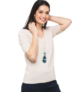 Christine Laure Pulls|Maille*Pull doré sans manches