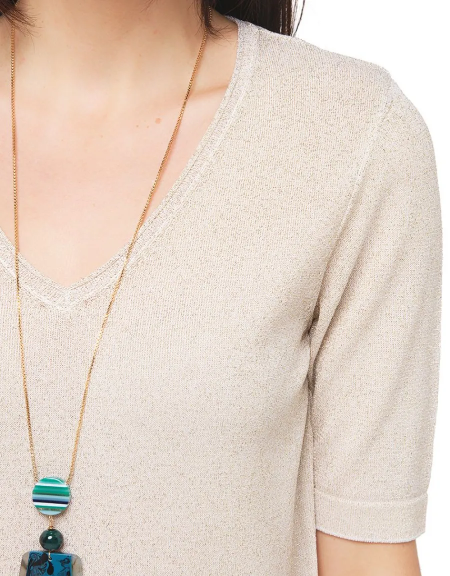 Christine Laure Pulls|Maille*Pull doré sans manches