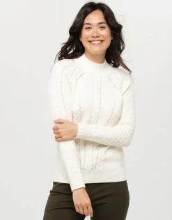 Christine Laure Pulls|Maille*Pull doux écru torsades