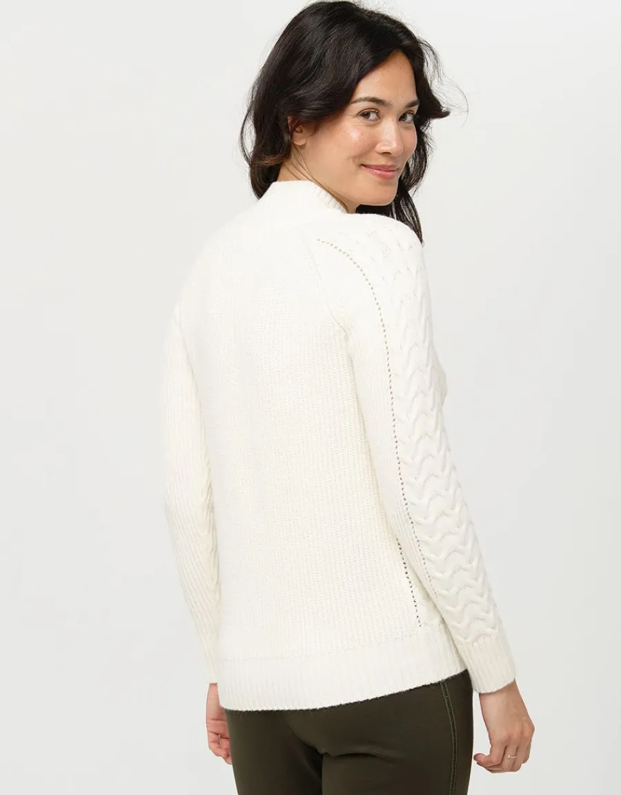 Christine Laure Pulls|Maille*Pull doux écru torsades